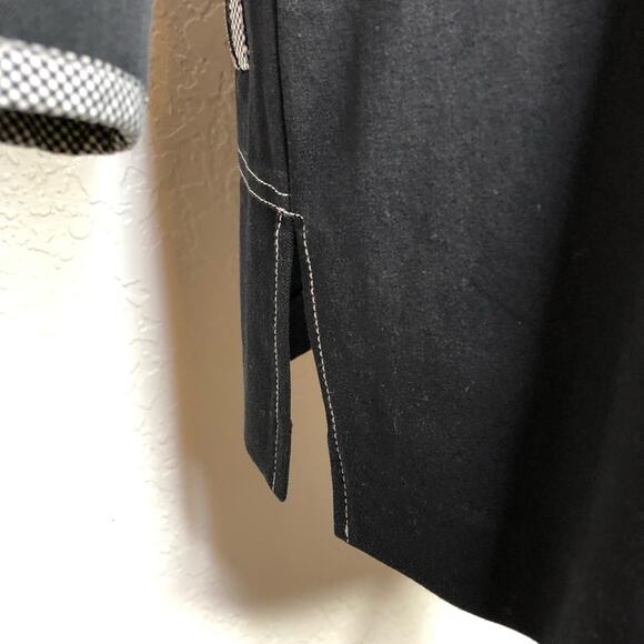 Ming Wang black white plaid trim hook front blazer jacket size Small - Picture 14 of 15